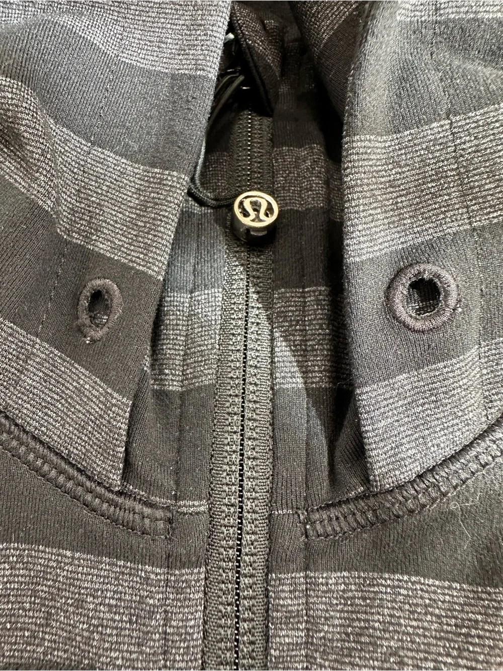 Lululemon Stride Jacket, Black Black Micro Macro Stripe, 8